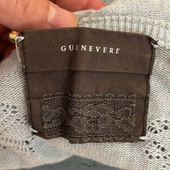 GUINEVERE Anthropologie Ruffle Romantic Cardigan Two Toned Blue Size Medium - Picture 5 of 7